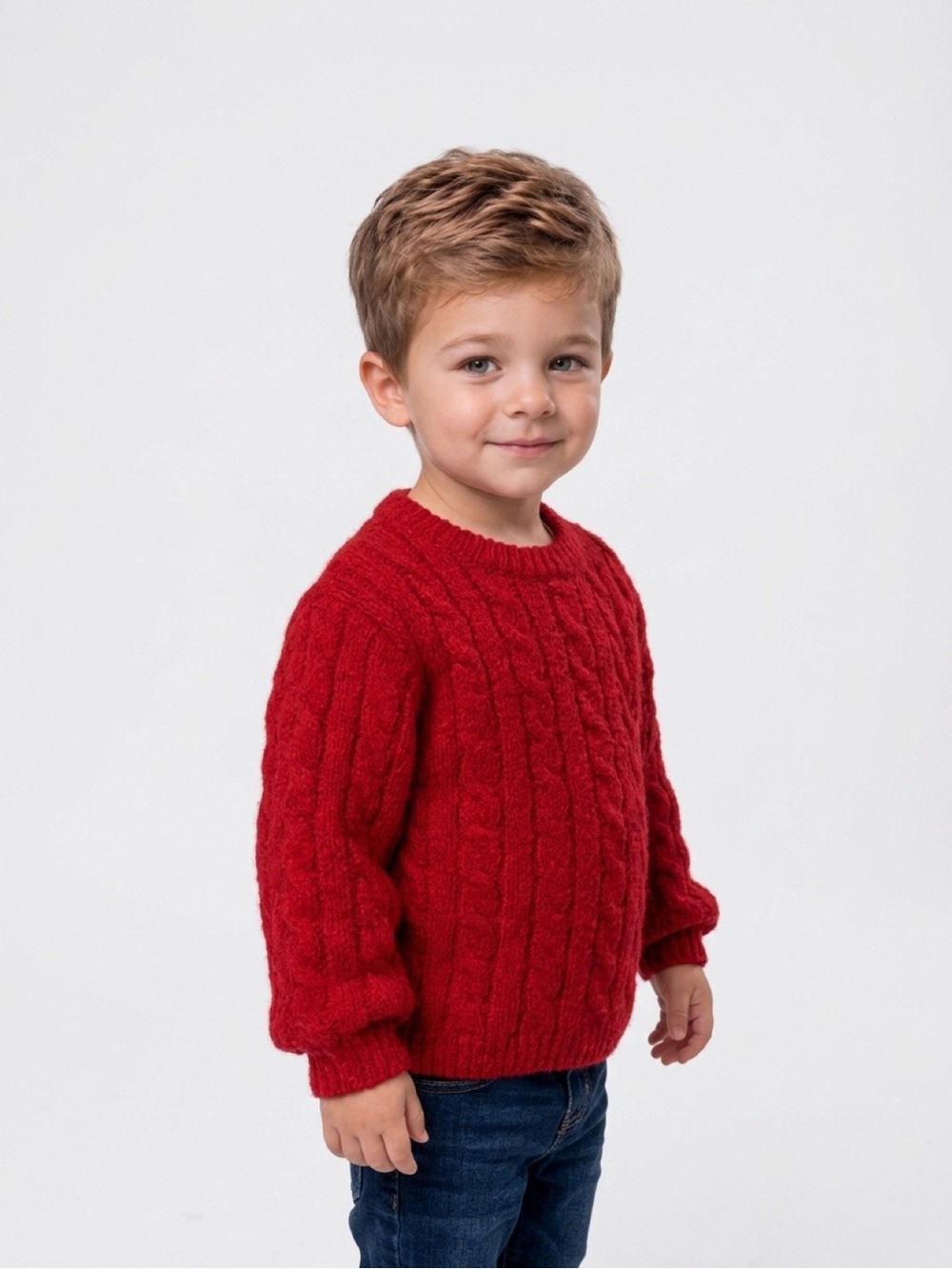 H&M Red Cable Knit Kids Sweater